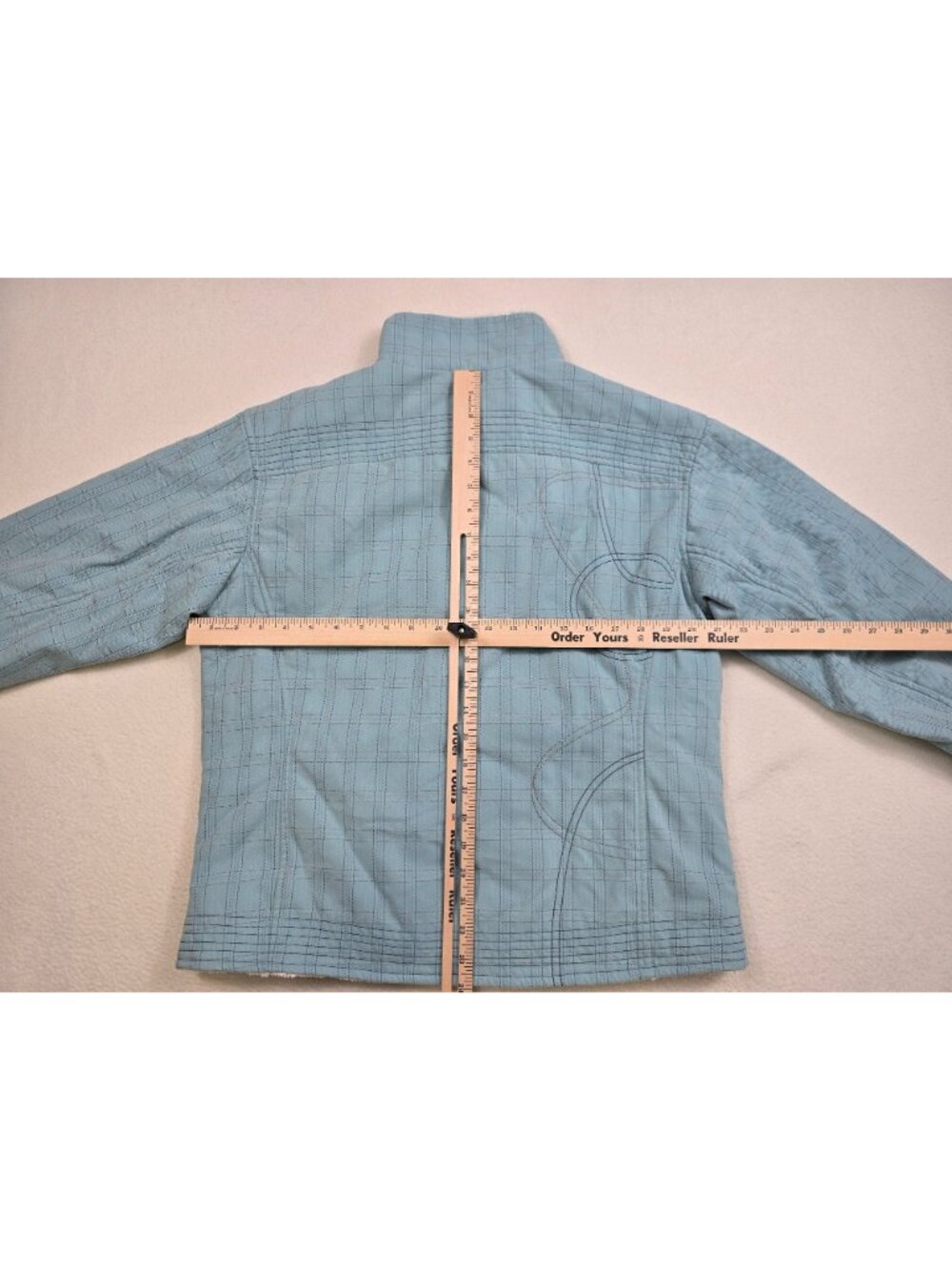 Mountain Hardwear Womens Large Commotion Retro Jacket Light Blue Plaid - Picture 5 of 5